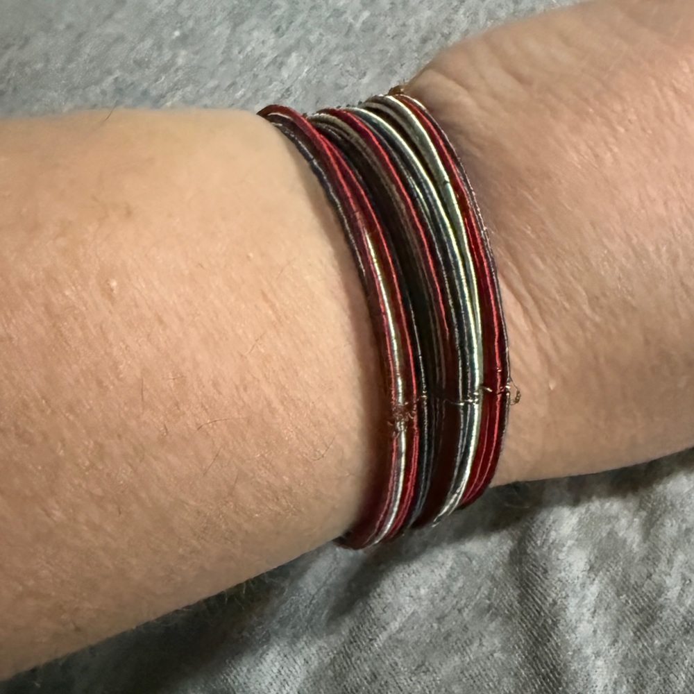 Wire Multicolor Cuff Bracelet Set - image 5